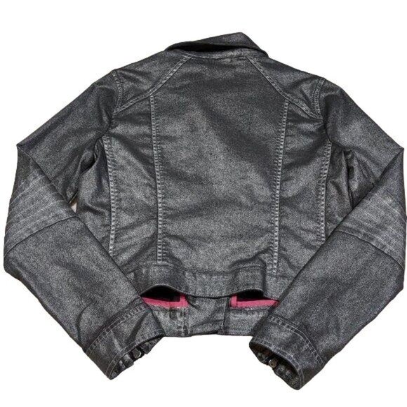 Vince Camuto Two women's‎ metallic moto crop jacket S - Picture 3 of 11